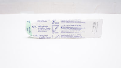 BD 303346 3ml Syringe Luer-Lok Tip with Blunt Plastic Cannula